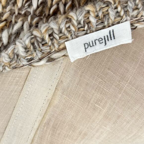 J. Jill Sweater‎ Cardigan Wrap Knit Open Alpaca Wool Beige Tan Size L/XL